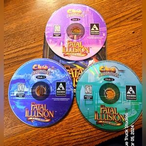 Clue Chronicles Fatal Illusion PC CD-ROM Game Windows 95 98 Hasbro 3 Disc Set
